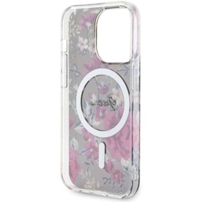 7. Etui Guess Flower MagSafe na iPhone 14 Pro - zielone