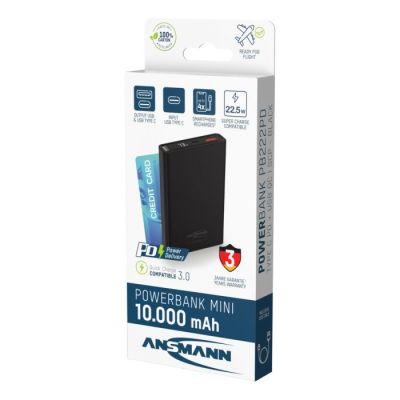 9. Ansmann 1700-0154 bank mocy Litowo-jonowa (Li-Ion) 10000 mAh Czarny