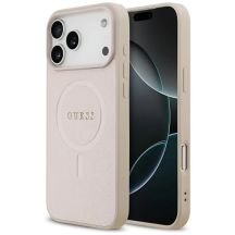 Etui Guess Saffiano Classic Logo MagSafe na iPhone 17 Pro Max - różowe