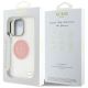 8. Etui Guess IML Metal Colored Circle Classic Logo MagSafe na iPhone 16 Pro - różowe