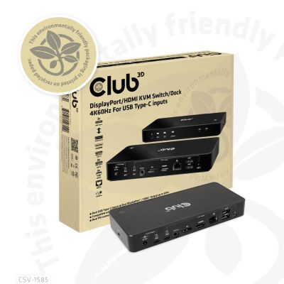 10. CLUB3D CSV-1585 przełącznik KVM Czarny