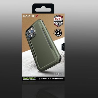 5. Raptic X-Doria Fort Case etui iPhone 14 Pro Max z MagSafe pancerny pokrowiec zielony