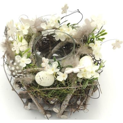 7. ŚWIECZNIK DEKORACYJNY PIÓRKA 16cm na TEA LIGHT