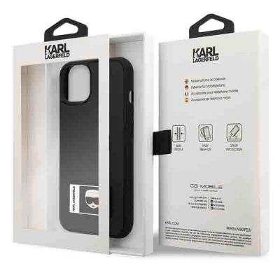8. Etui Karl Lagerfeld Ikonik Patch na iPhone 13 - czarne
