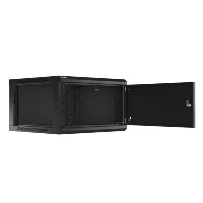 3. LANBERG SZAFA WISZĄCA RACK 19" 6U 600X600 DRZWI METALOWE CZARNA (FLAT PACK) WF01-6606-00B