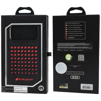 5. Etui Audi Sport Synthetic Leather MagSafe na iPhone 18 Pro Max / 17 Pro Max - czarne