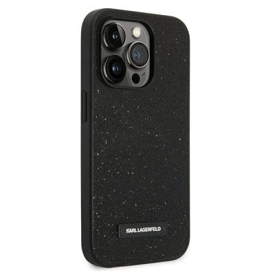 4. Etui Karl Lagerfeld Glitter Plaque Logo na iPhone 14 Pro Max - czarne