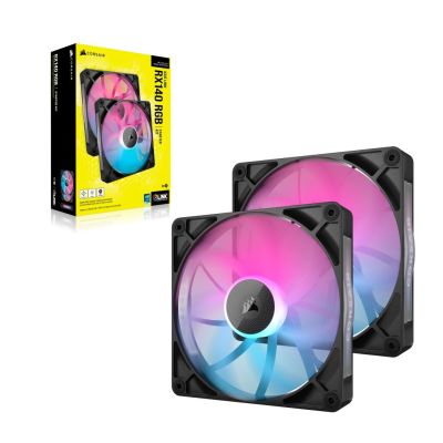 2. Corsair iCUE LINK RX140 RGB Obudowa komputera Wentylator 14 cm Czarny 2 szt.