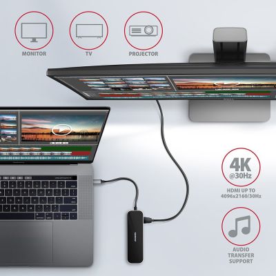 6. Axagon HMC-6GL stacja dokująca USB 3.2 Gen 1 (3.1 Gen 1) Type-C Czarny, Szary