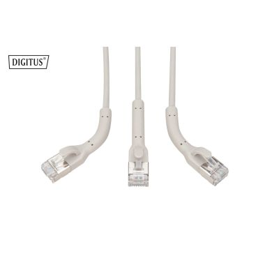2. Digitus Kabel krosowy kątowy CAT 6A F-FTP, miedź, 0,5 m, szary, 10 szt.