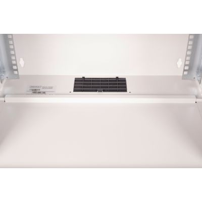 4. Szafa sieciowa wisząca 19" 7U, SOHO PRO 370 x 540 x 400 mm, drzwi szyba, szary, niezłożona, 60kg