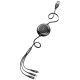 4. Baseus Golden Loop rozwijany kabel 3w1 USB - micro USB / Lightning / USB-C 3.5A 35cm - 120cm czarny (CAMLT-JH01)