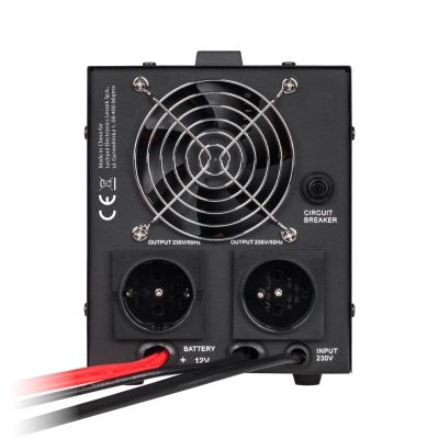 4. Zasilacz awaryjny KEMOT PROsinus-500 przetwornica z czystym przebiegiem sinusoidalnym i funkcją ładowania 12V 230V 500VA/300W - kolor czarny