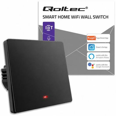 7. QOLTEC WŁĄCZNIK/WYŁĄCZNIK ŚWIATŁA | 1-KANAŁOWY | WI-FI | TIMER | TUYA | CZARNY