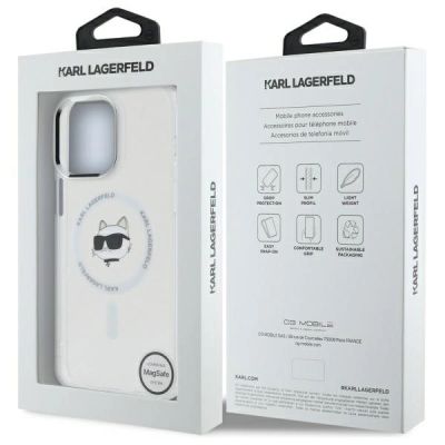 8. Etui Karl Lagerfeld IML Metal Choupette Head MagSafe na iPhone 14 Pro Max - białe