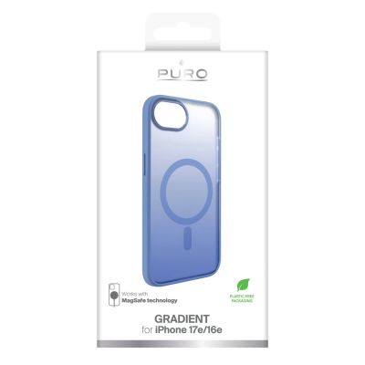 9. Etui silikonowe Puro Gradient MagSafe do iPhone 16e/17e - niebieskie