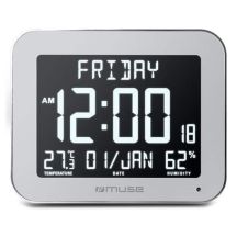 Zegar ścienny z funkcją budzika Muza M-090 WMC Biały