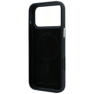 7. Etui Karl Lagerfeld Grained Karl Head Metal MagSafe na iPhone 18 Pro / 17 Pro - czarne