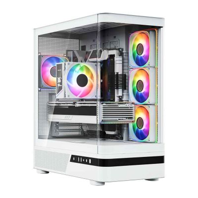 15. MODECOM OBUDOWA VOLCANO AQ 100 ARGB MIDI BIAŁA