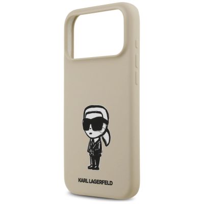 6. Etui Karl Lagerfeld Silicone Karl Sketch & Logo MagSafe na iPhone 17 Pro Max - brązowe