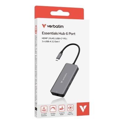 3. Verbatim 32157 huby i koncentratory USB 3.2 Gen 1 (3.1 Gen 1) Type-C 5000 Mbit/s Szary