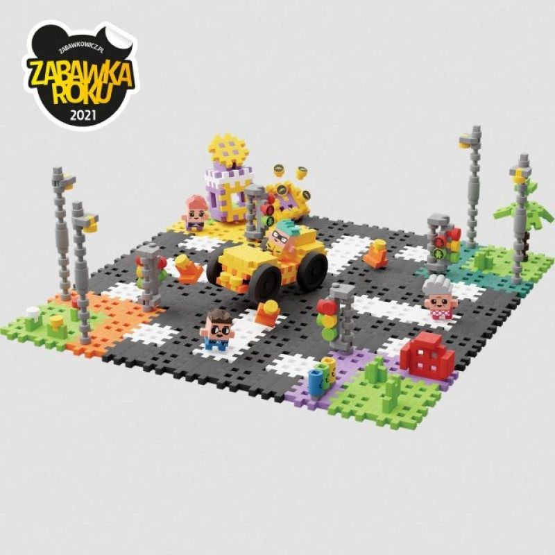 3. Klocki konstrukcyjne Marioinex Mini Waffle - City: Ulica, 280 elementów