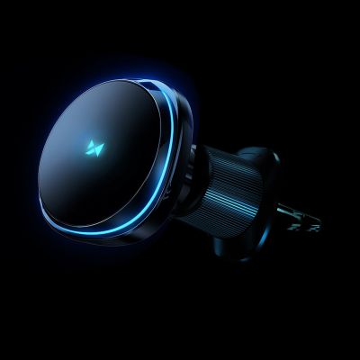 11. Uchwyt samochodowy Wozinsky WCT5-Q6S2Y z ładowarką indukcyjną Qi/MagSafe 15W na kratkę wentylacji z wentylatorem - czarny