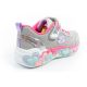 4. Skechers S Lights LED buty sportowe dziecięce dla dziewczynki na rzep szare