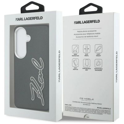 8. Etui Karl Lagerfeld Grained Signature Metal Resin Logo na Samsung Galaxy S26 - czarne