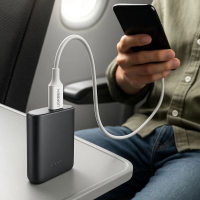 3. Ugreen kabel przewód USB Typ C (męski) na Typ C (męski) 1 m biały (US300)