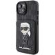 2. Etui Karl Lagerfeld Saffiano Cardslots and Stand Monogram Ikonik Patch do iPhone 15 - czarne