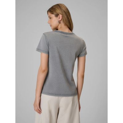2. T-shirt regular z nadrukiem damski 4F 4FRSS26TTSHF4513-27S