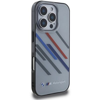 4. Etui BMW Motosport IML Random Stripes na iPhone 16 Pro - szare