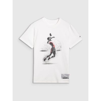 9. T-shirt regular z nadrukiem siatkarskim męski 4F 4FRAW25TTSHM3318-10S