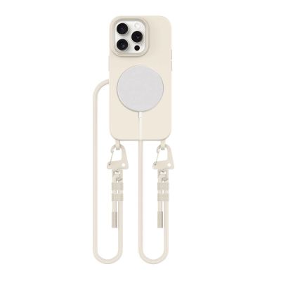 Etui Tech-Protect MagNecklace MagSafe na iPhone 15 Pro - beżowe