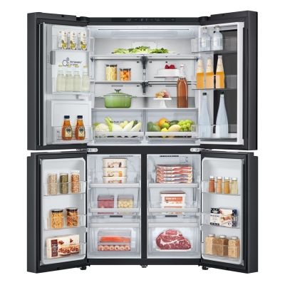 2. Lodówka Side-By-Side LG GMG960EVJE Multi Door 179cm Essence Black Steel czarny mat Total NoFrost podajnik wody