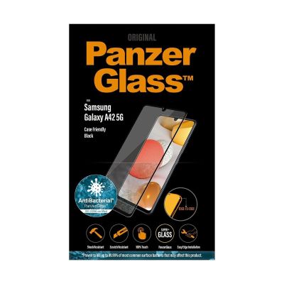 3. Szkło hartowane PanzerGlass E2E Super+ antybakteryjne na Samsung Galaxy A42 5G - z czarną ramką