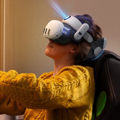 3. Pasek odciążający BoboVR S3 Pro do gogli VR Meta Quest 3 + bateria zewnętrzna B100 - biało-czarny