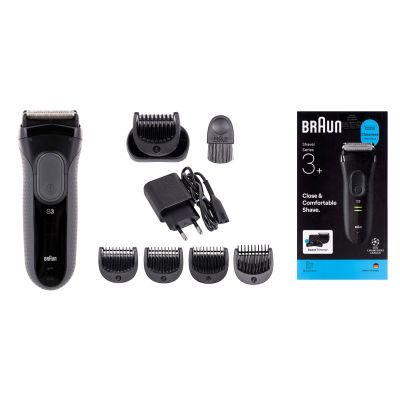 11. Braun 3000BT Bateria 5 7 mm Mokry & Suchy Czarny, Szary