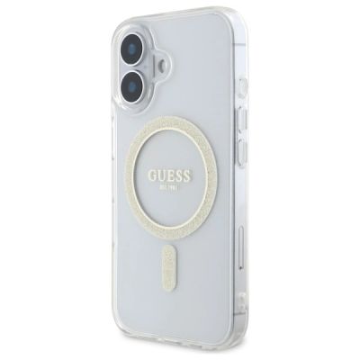 2. Guess GUHMP16MHFGERET iPhone 16 Plus      6.7" przeźroczysty/transparent hardcase IML Glitter Circle MagSafe