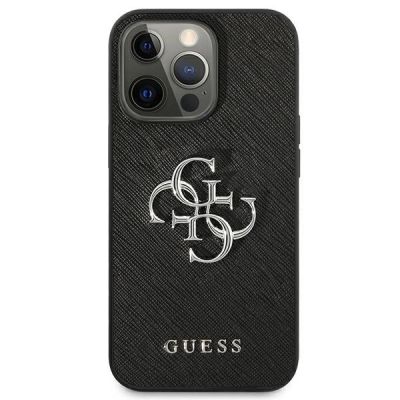 3. Etui Guess Saffiano 4G Metal Logo na iPhone 13 Pro / 13  6,1" - czarne