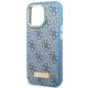 6. Etui Guess 4G Logo Plate MagSafe na iPhone 14 Pro - niebieskie