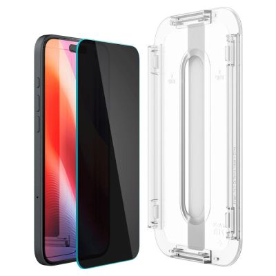 3. Szkło hartowane Spigen Glas.tR EzFit prywatyzujące na iPhone 15 / 16 z adapterem (2 szt.)