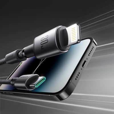 8. Kabel Joyroom S-A50 Unlimited Series 30W USB-C - Lightning z organizerem magnetycznym 1,2m - szary