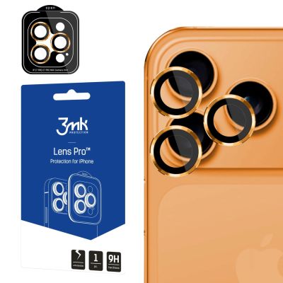 Szkło hartowane na obiektyw aparatu 3mk Lens Protection Pro do iPhone 17 Pro / 17 Pro Max - pomarańczowe