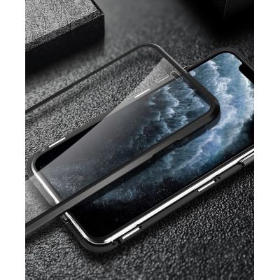 15. Wozinsky Magnetic Cam Slider Case magnetyczne etui 360 na cały telefon szkło na ekran osłona na aparat Huawei P40 czarny