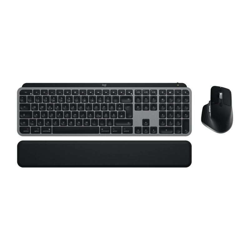 3. Logitech MX Keys S Combo for Mac klawiatura Dołączona myszka Dom/Biuro Bluetooth QWERTZ Niemiecki Szary