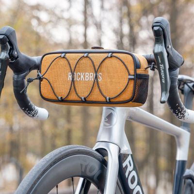 8. Torba na kierownicę 1,9L Rockbros TL001 ROAD TO SKY wodoodporna – pomarańczowa