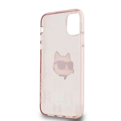 7. Etui Karl Lagerfeld IML Choupette Head & Monogram na iPhone 11 / Xr - różowe