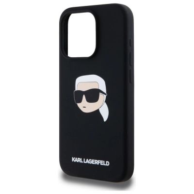 6. Etui Karl Lagerfeld Silicone Karl Head Print MagSafe na iPhone 15  Pro 6.1" - czarne
